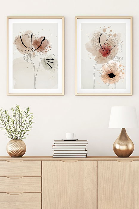 Wallity Huhu22 - Set de 2 Pinturas Decorativas de 50 x 70 cm